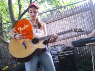 Christine with Giant Pick